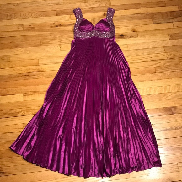 Embellish Coquette Colorful Bright Coastal Western Evening Formal Pleated Empire - Picture 3 of 8